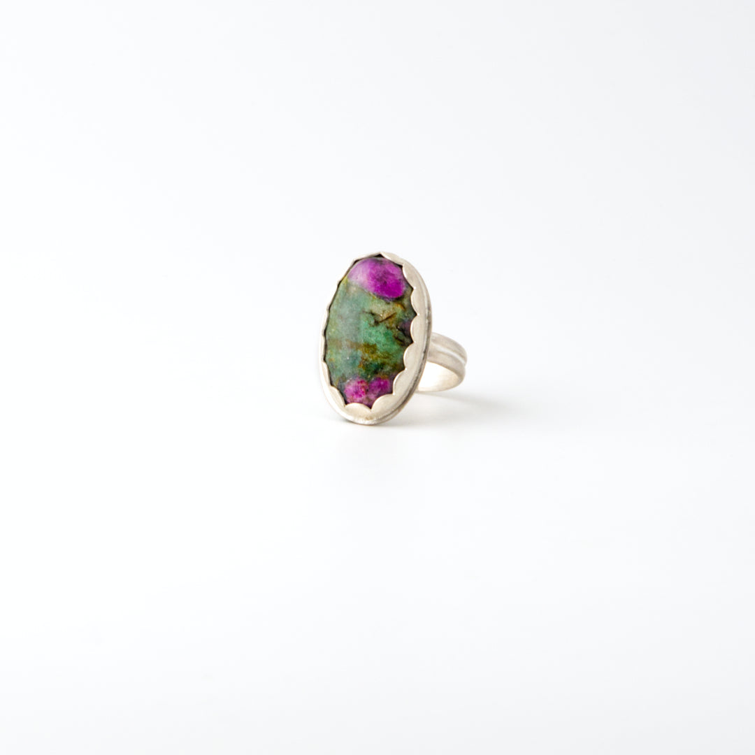 Oval Ruby Fuchsite Ring Size 6