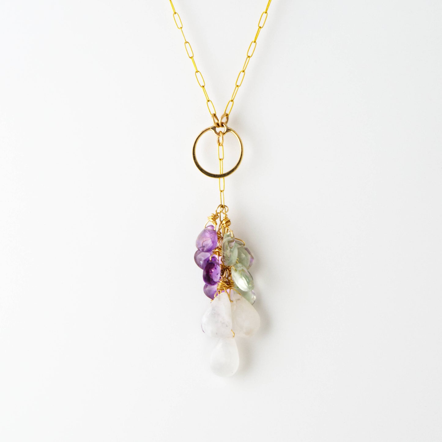 Gemstones Drop Palo Verde Lariat Necklace