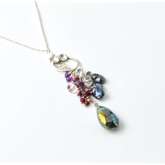 Gemstone Drops Passion Lariat Necklace