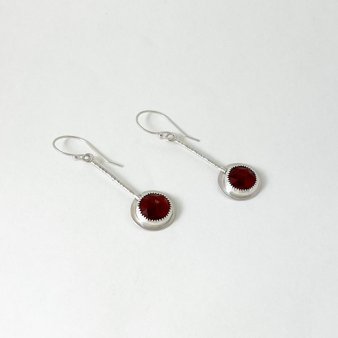 Rosecut Hessonite Garnet Pendulum Earrings
