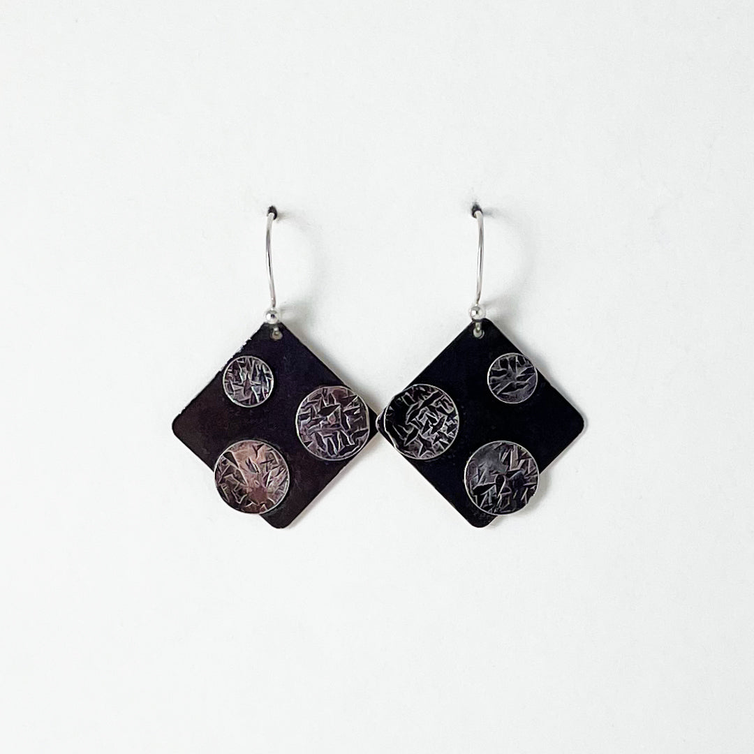 Rebels Large Diamond & Dots Earrings