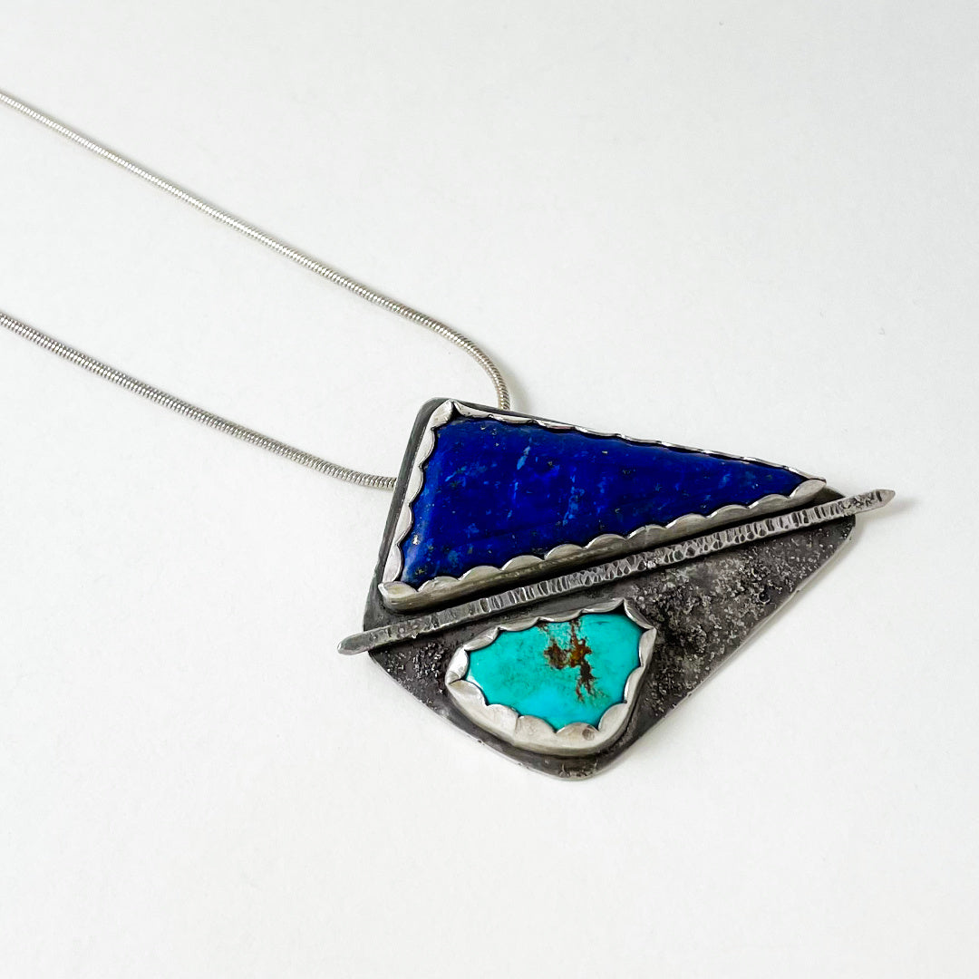 Shooting Arrow Turquoise and Lapis Necklace & Earrings