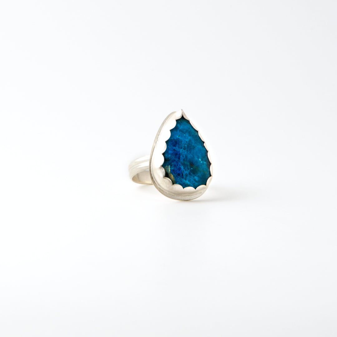 Teardrop Neon Apatite Ring Size 7.75