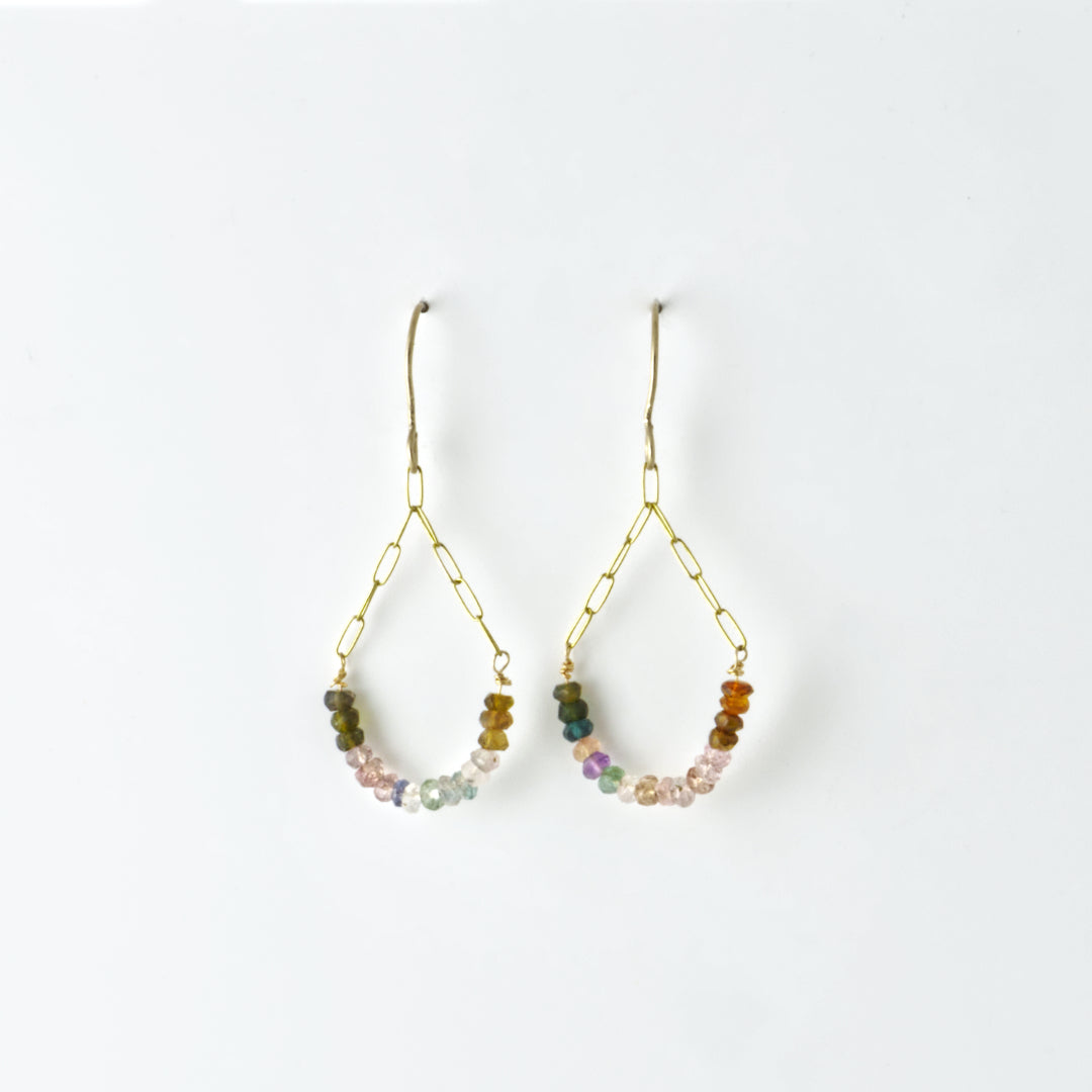 Multi Tourmaline 14/20 Gold Filled Dangle Earrings
