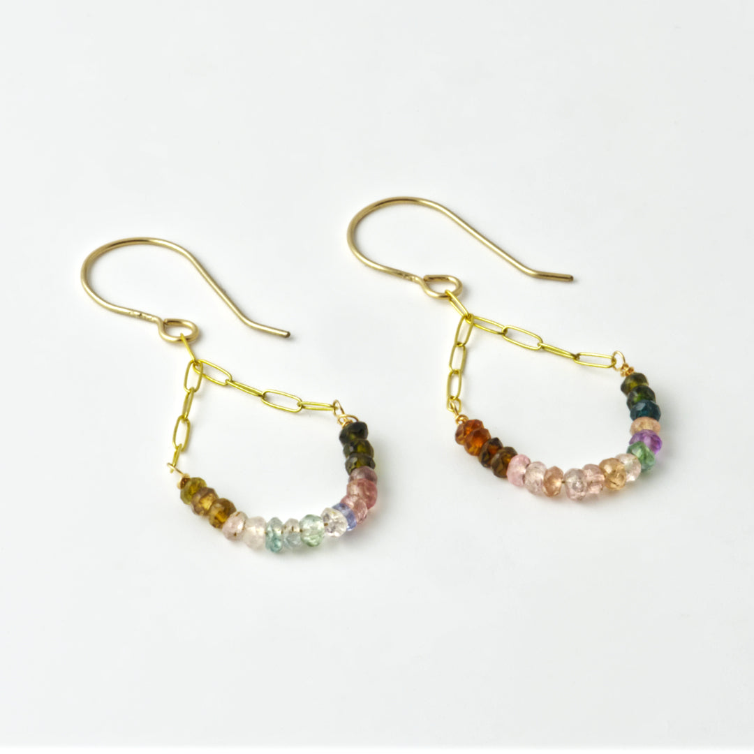 Multi Tourmaline 14/20 Gold Filled Dangle Earrings