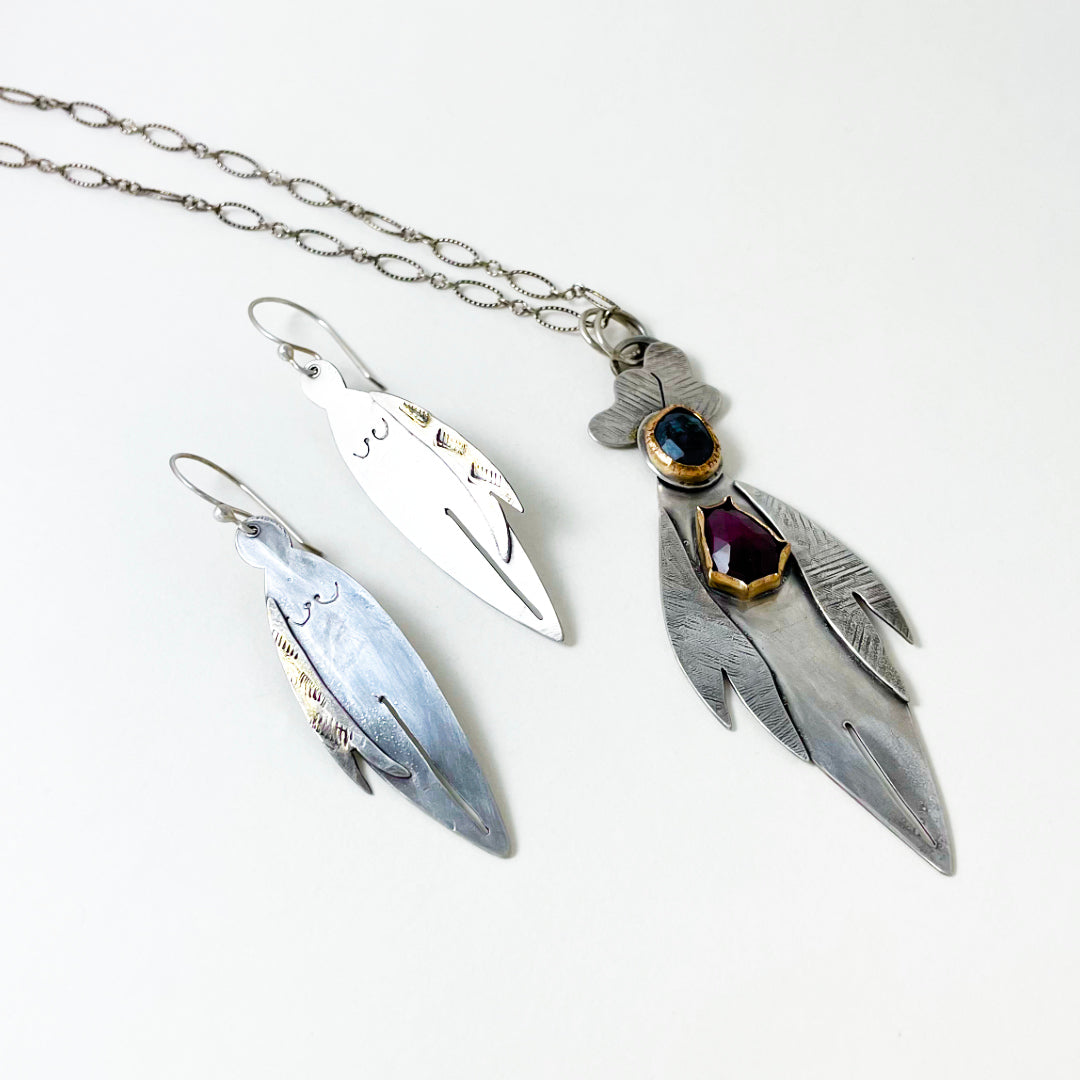 Moss Kyanite and Ruby Turan Goddess Set