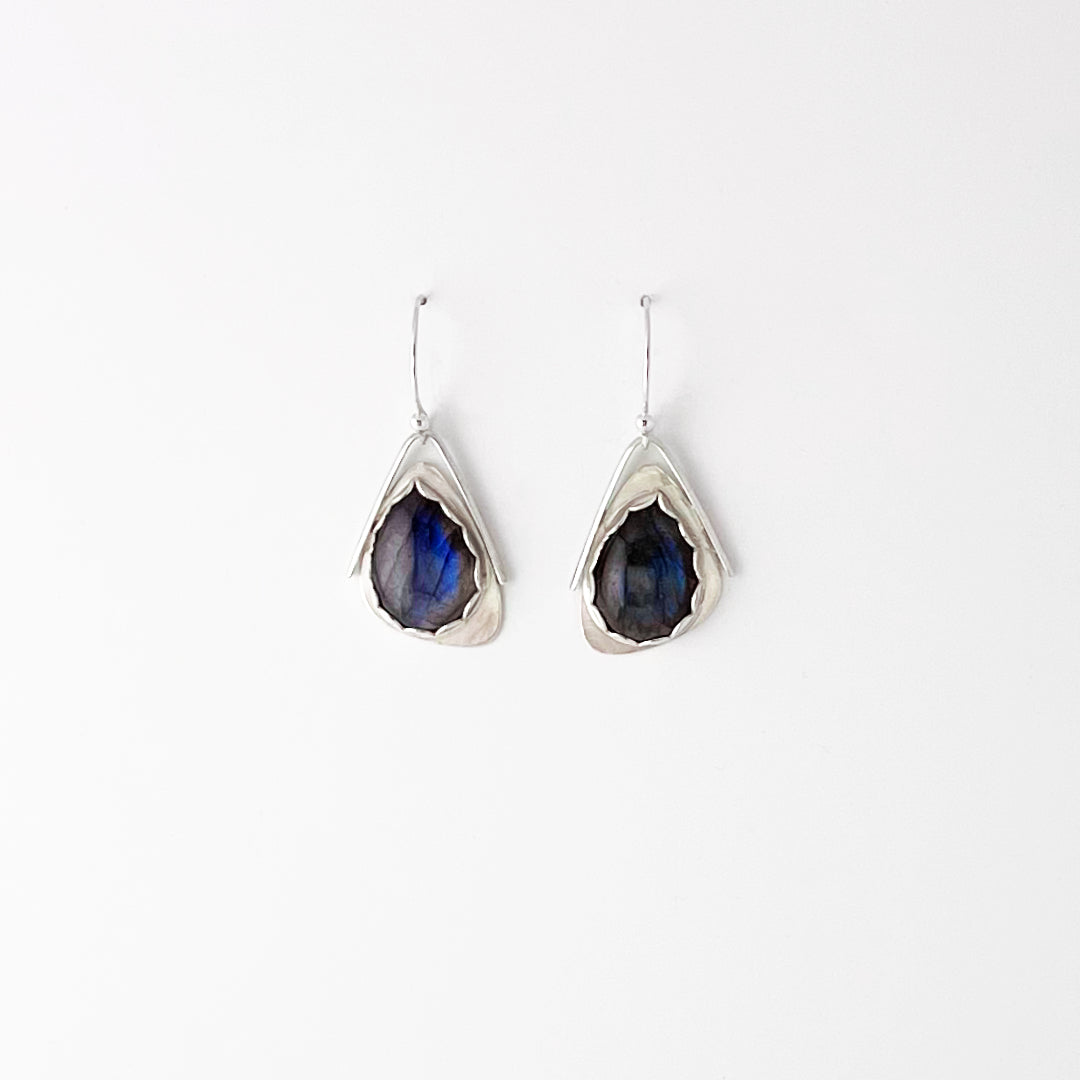 Labradorite Teardrop Medium Wing Earrings