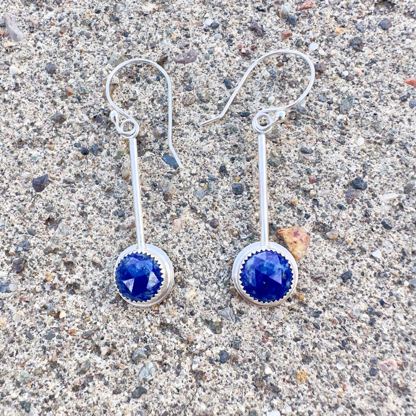 Rosecut Lapis Pendulum Earrings