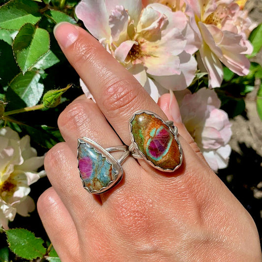 Ruby Fuchsite Oval Ring Size 8.75