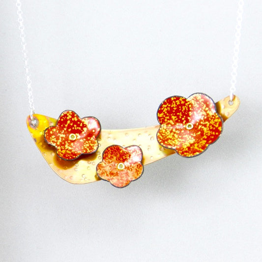 Imperial Boomerang Enameled Necklace