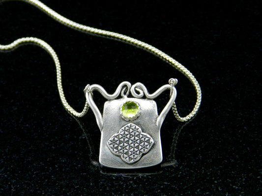 Small Tribal Spirit Lock Pendant with Carnelian Necklace