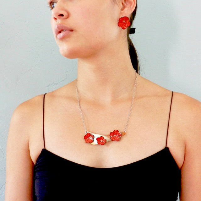 Imperial Boomerang Enameled Necklace