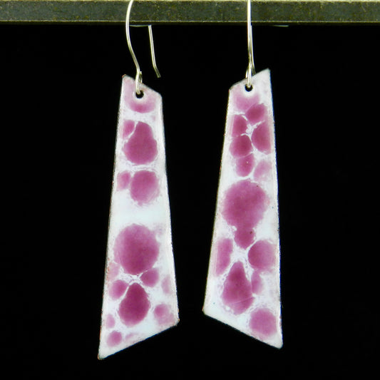 Geo Rain Drops Long Dangle Enameled Earrings