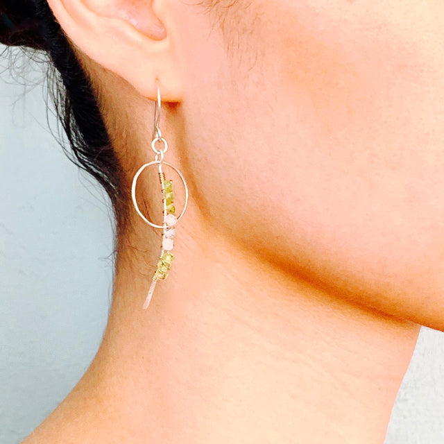 Thread The Needle Gems Wrapped Earrings