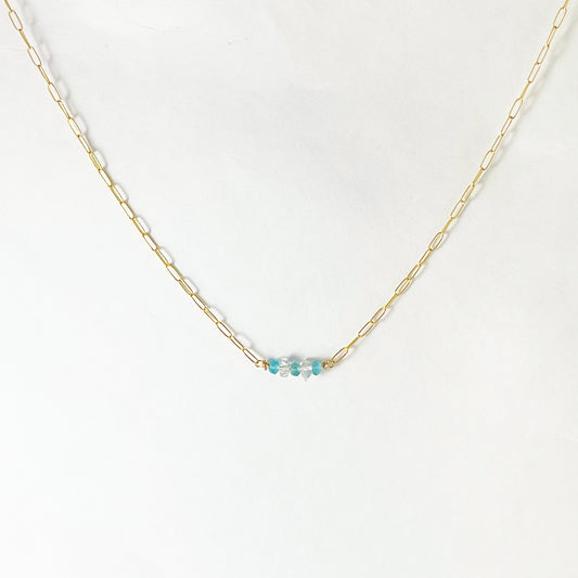 Herkimer Diamonds & Apatite Gembar Necklace