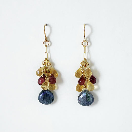 Merlot Gemstones Drop Earrings