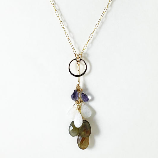 Gemstones Drop Harmony Lariat Necklace