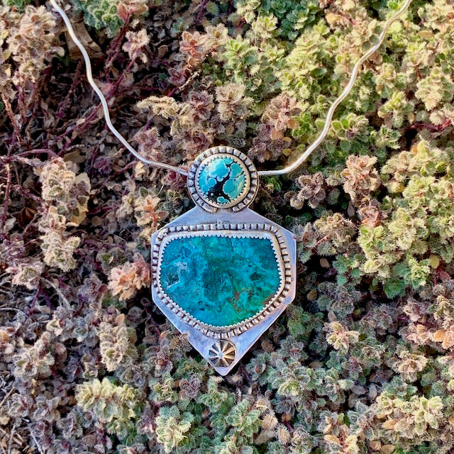 Turquoise & Chrysocolla Goddess Necklace