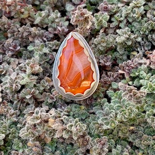 Botswana Agate Teardrop Ring Size 7.25