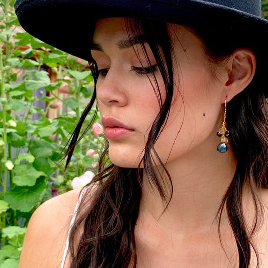 Merlot Gemstones Drop Earrings