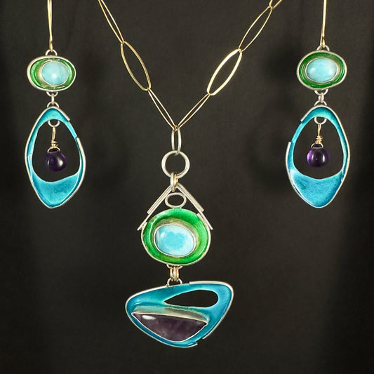 Larimar & Amethyst Ocean Play Necklace