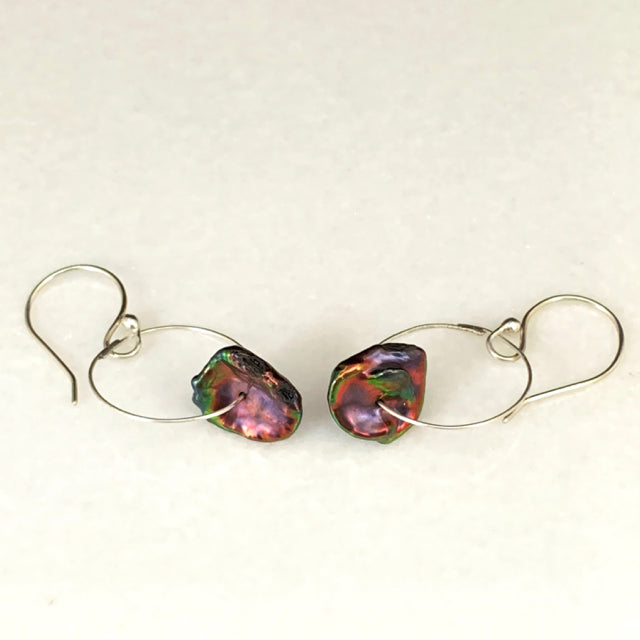 Pearl Drop Circle Earrings