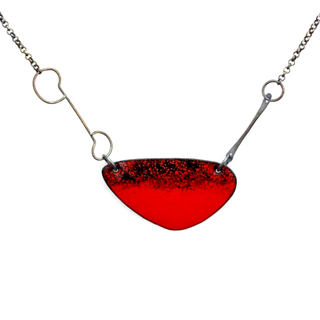 Euclidean Enameled Necklace - Rounded Triangle