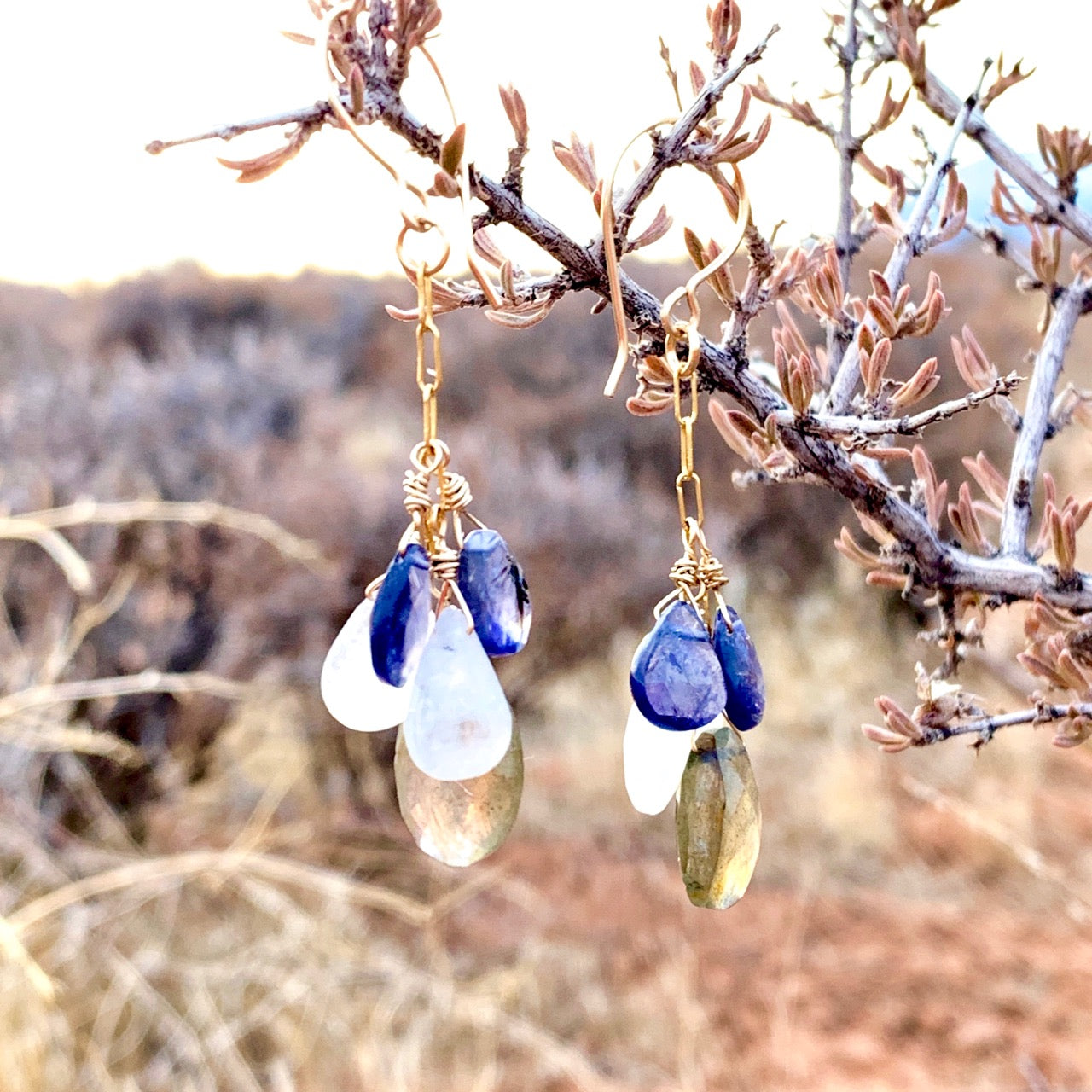 Gemstones Drop Harmony Lariat Necklace