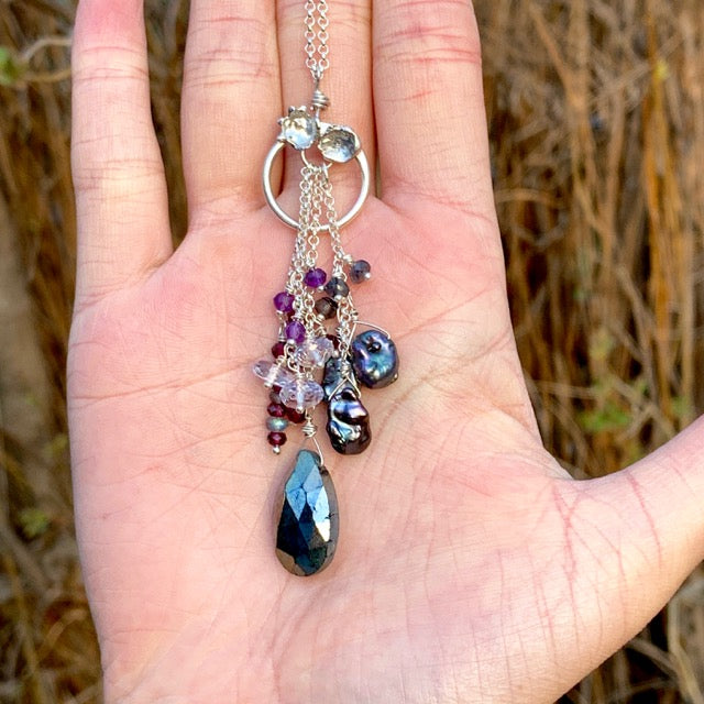 Gemstone Drops Passion Lariat Necklace
