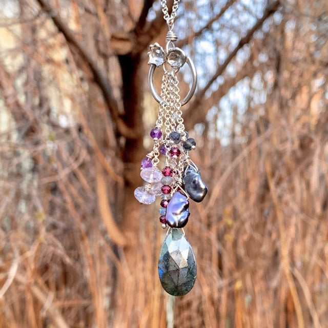 Gemstone Drops Passion Lariat Necklace