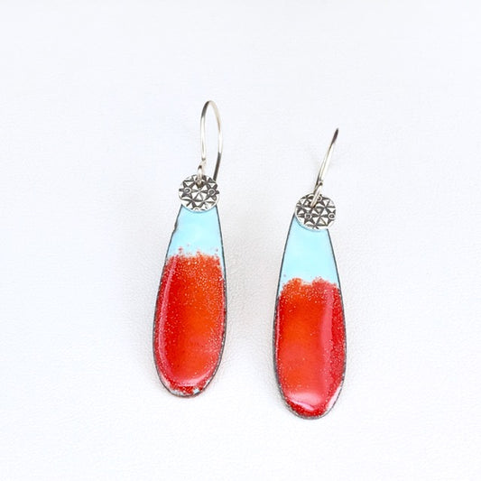 Serena Enameled Oblong Earrings