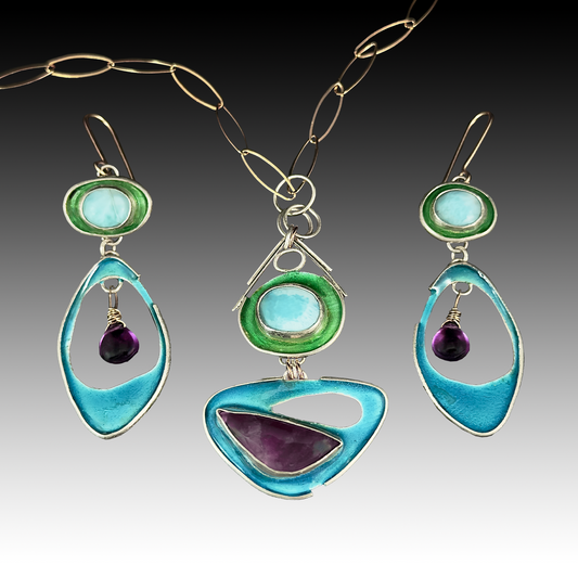 Larimar & Amethyst Ocean Play Necklace