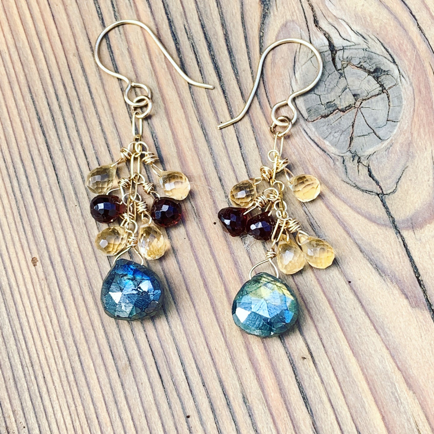 Merlot Gemstones Drop Earrings