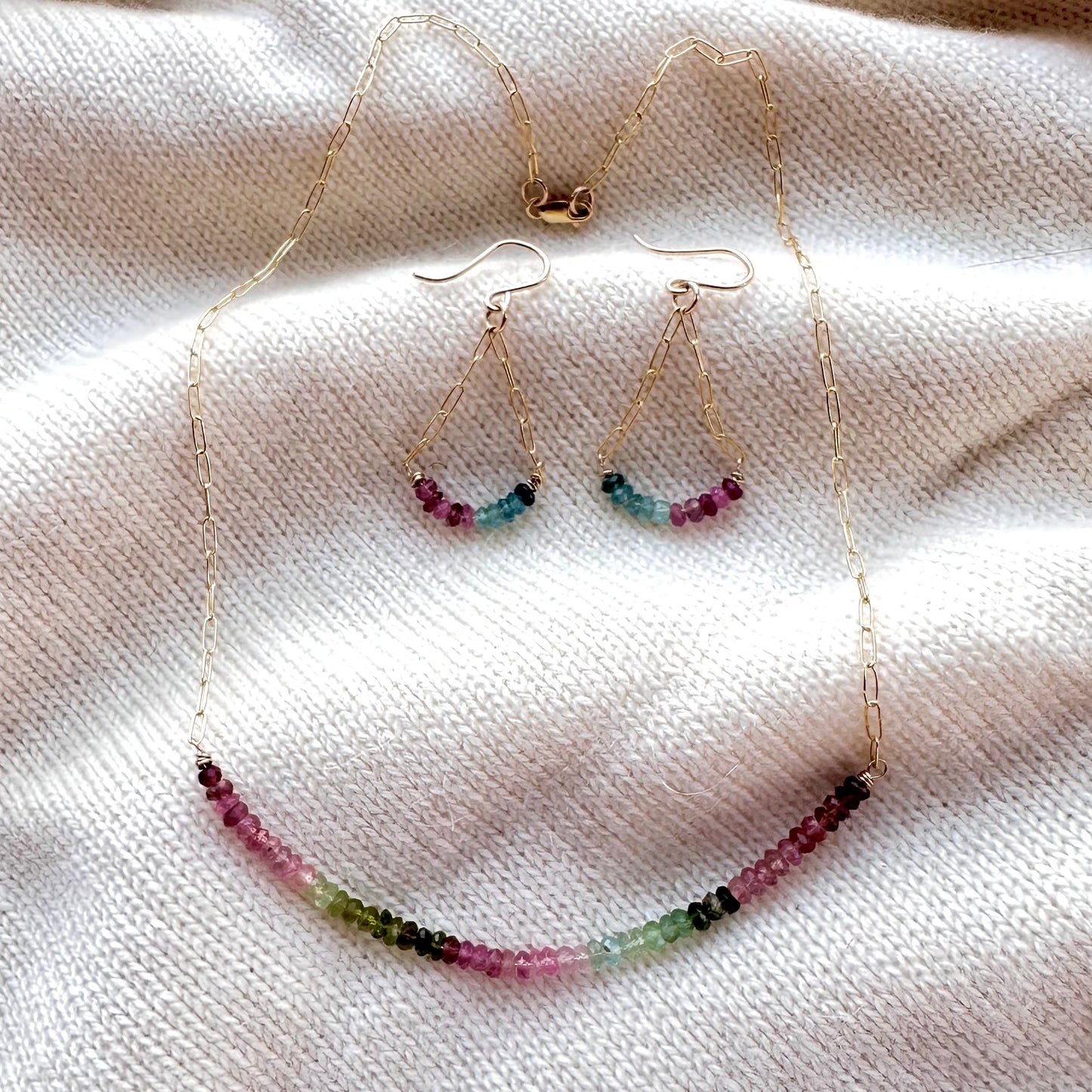 Multi Tourmaline Ombre 14/20 Gold Filled Necklace