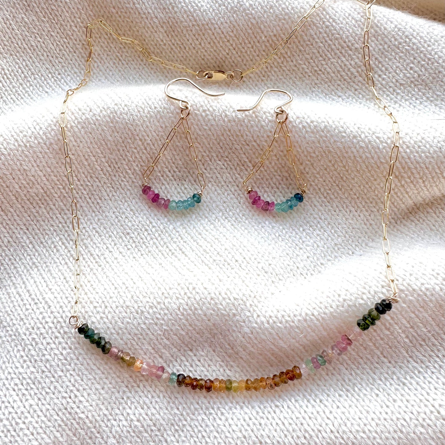 Multi Tourmaline Ombre 14/20 Gold Filled Necklace