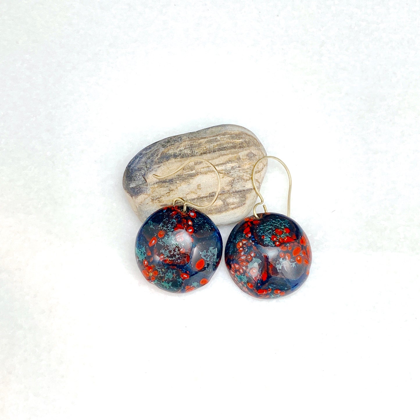 Kaleidoscope Circle Enameled Earrings