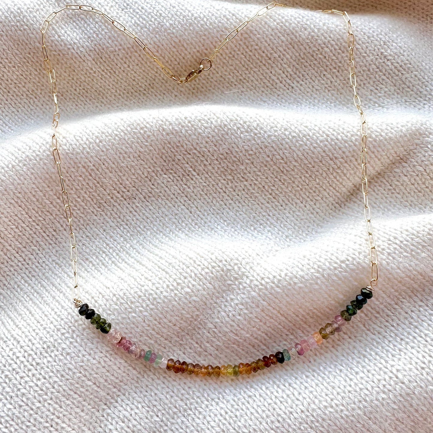 Multi Tourmaline Ombre 14/20 Gold Filled Necklace