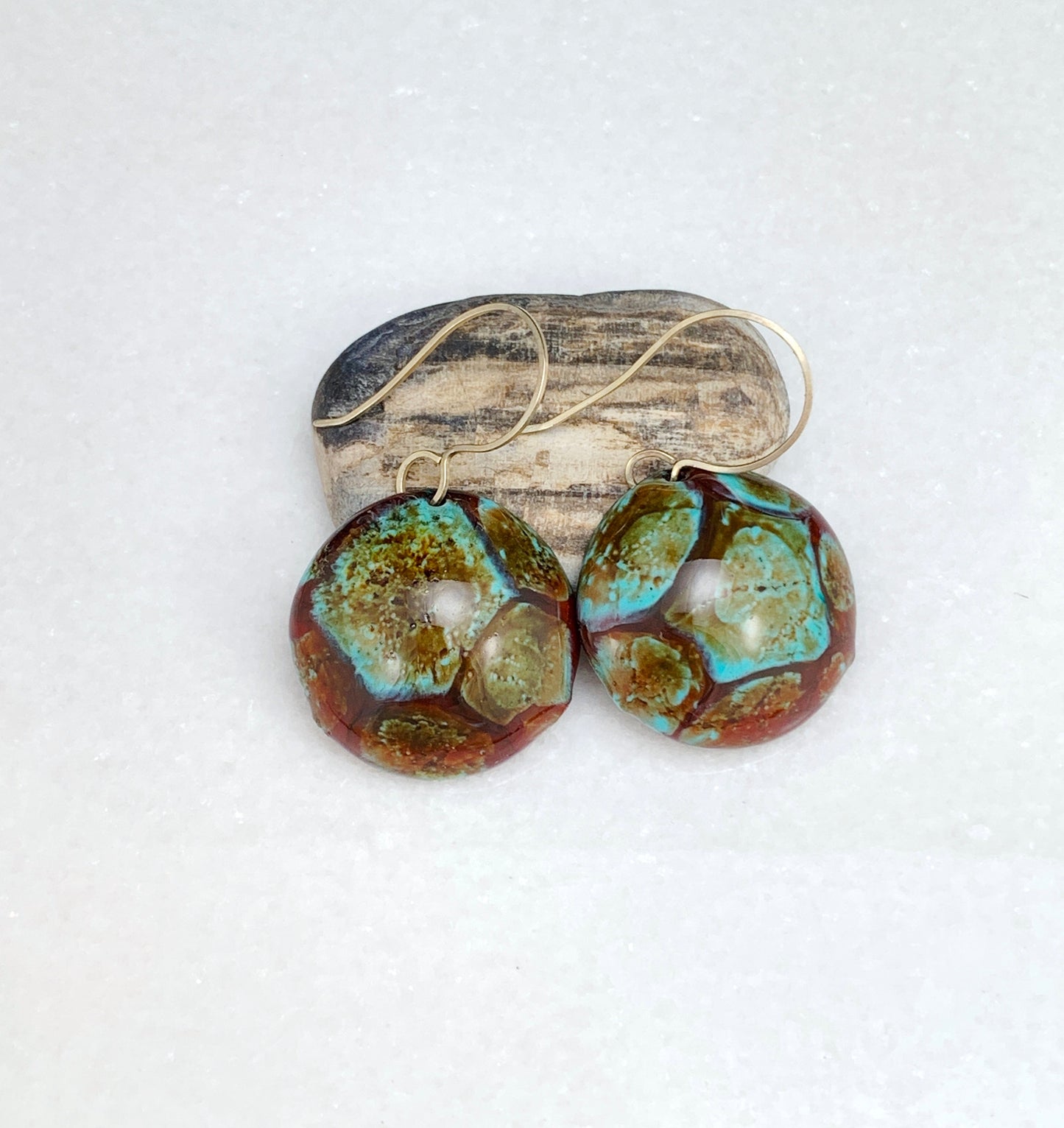 Kaleidoscope Circle Enameled Earrings