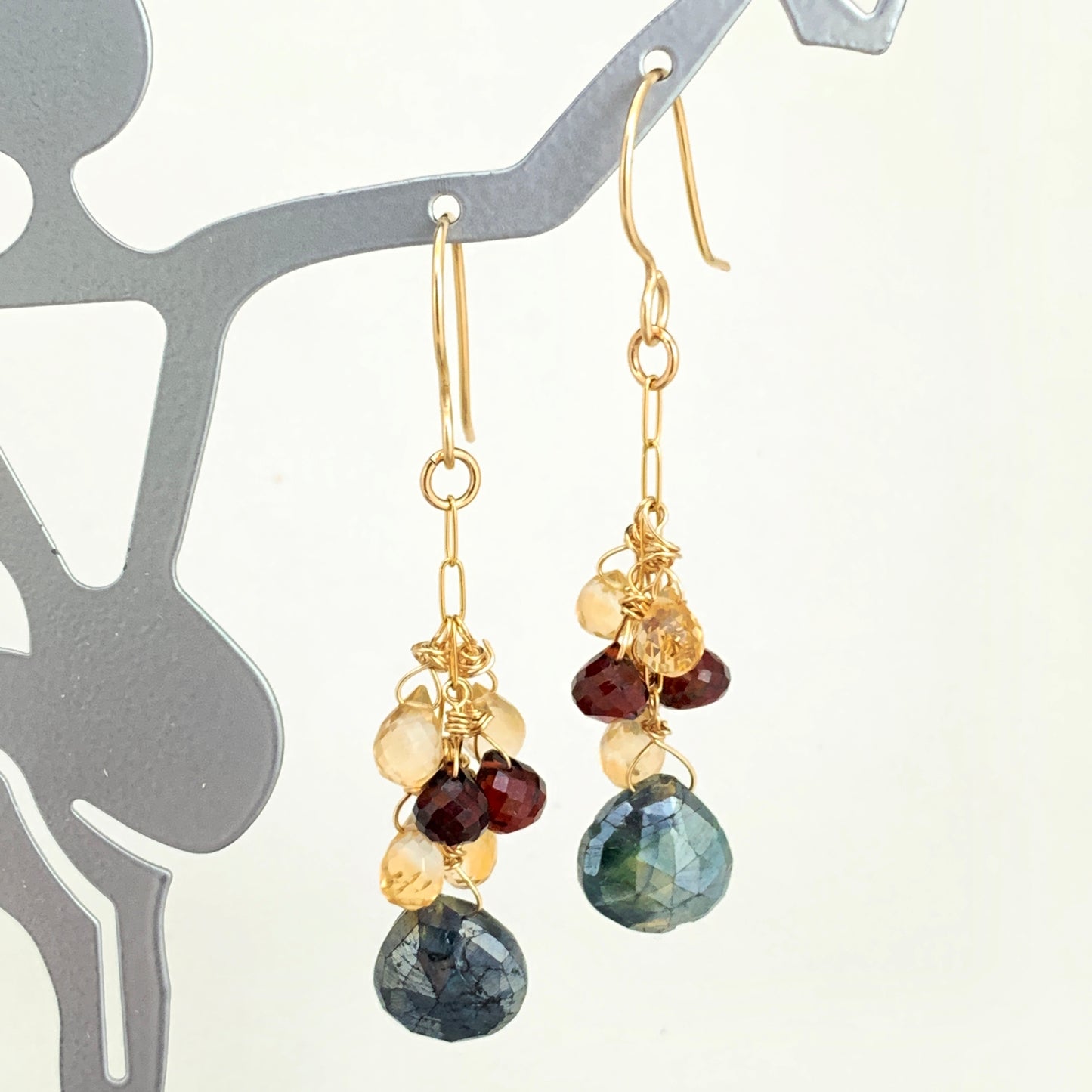 Merlot Gemstones Drop Earrings