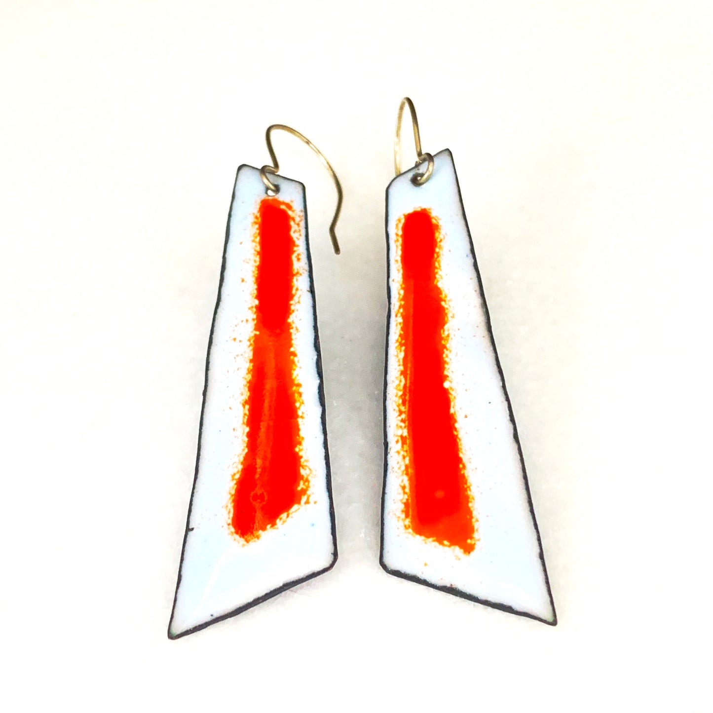 Geo Stripe Long Dangle Enameled Earrings
