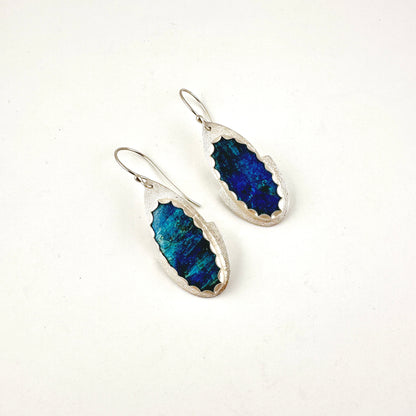 Long Oval Neon Apatite Earrings