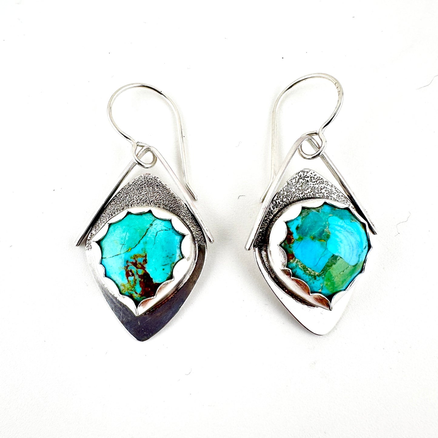 Turquoise Pear Shape Kite Earrings