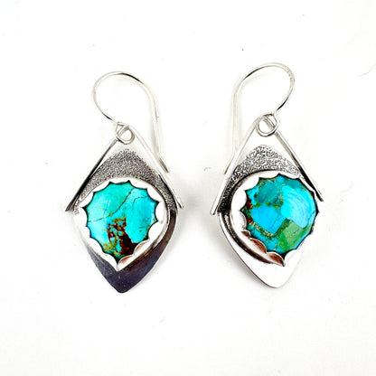 Turquoise Pear Shape Kite Earrings