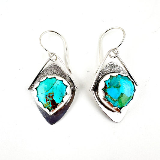 Turquoise Pear Shape Kite Earrings