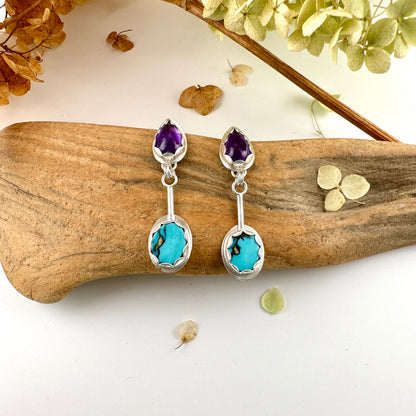 Amethyst & Turquoise Hopeful Post Earrings