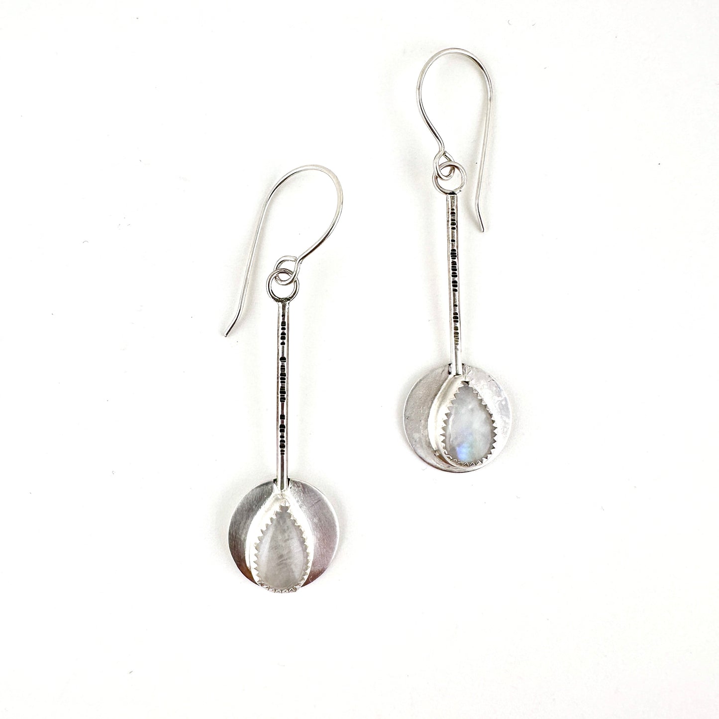 Rainbow Moonstone Pendulum Earrings