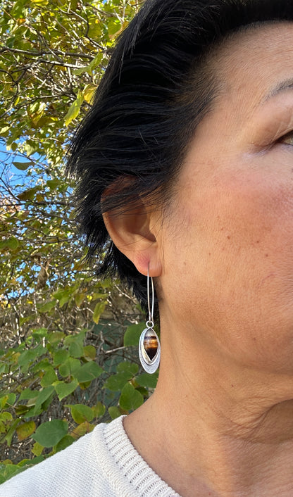 Montana Agate Double Oval Earrings