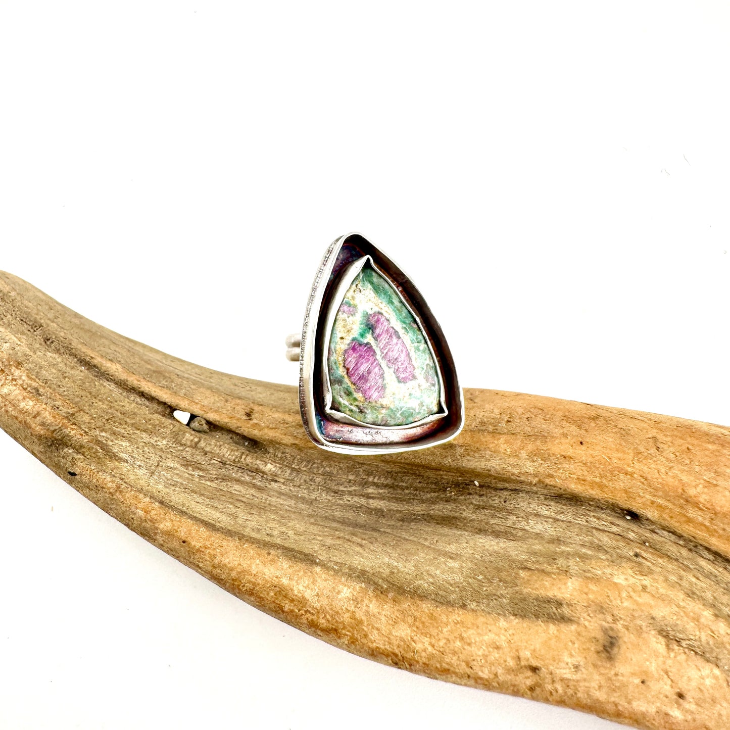 Ruby Fuchsite Triangle Ring Size 9.5