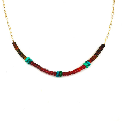 Multi Tourmaline & Turquoise 14/20 Gold Filled Necklace