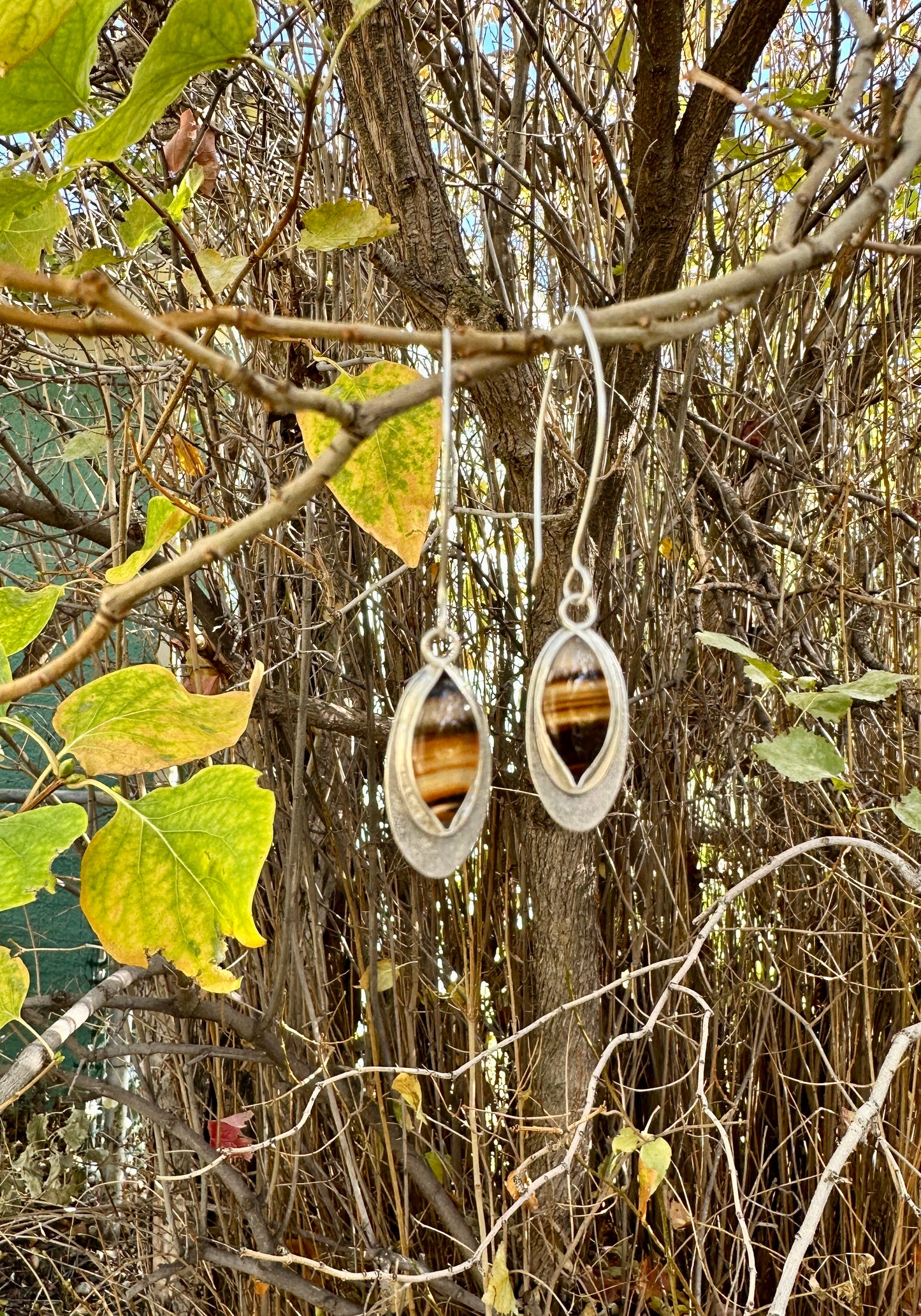 Montana Agate Double Oval Earrings